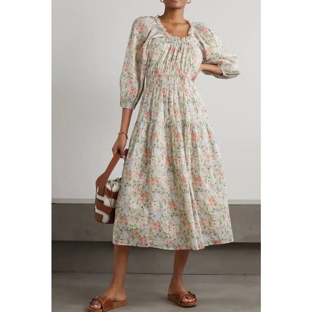 NWT The Great Cotton The Moonstone Floral Midi Dress Sweet Meadow Floral Size 1